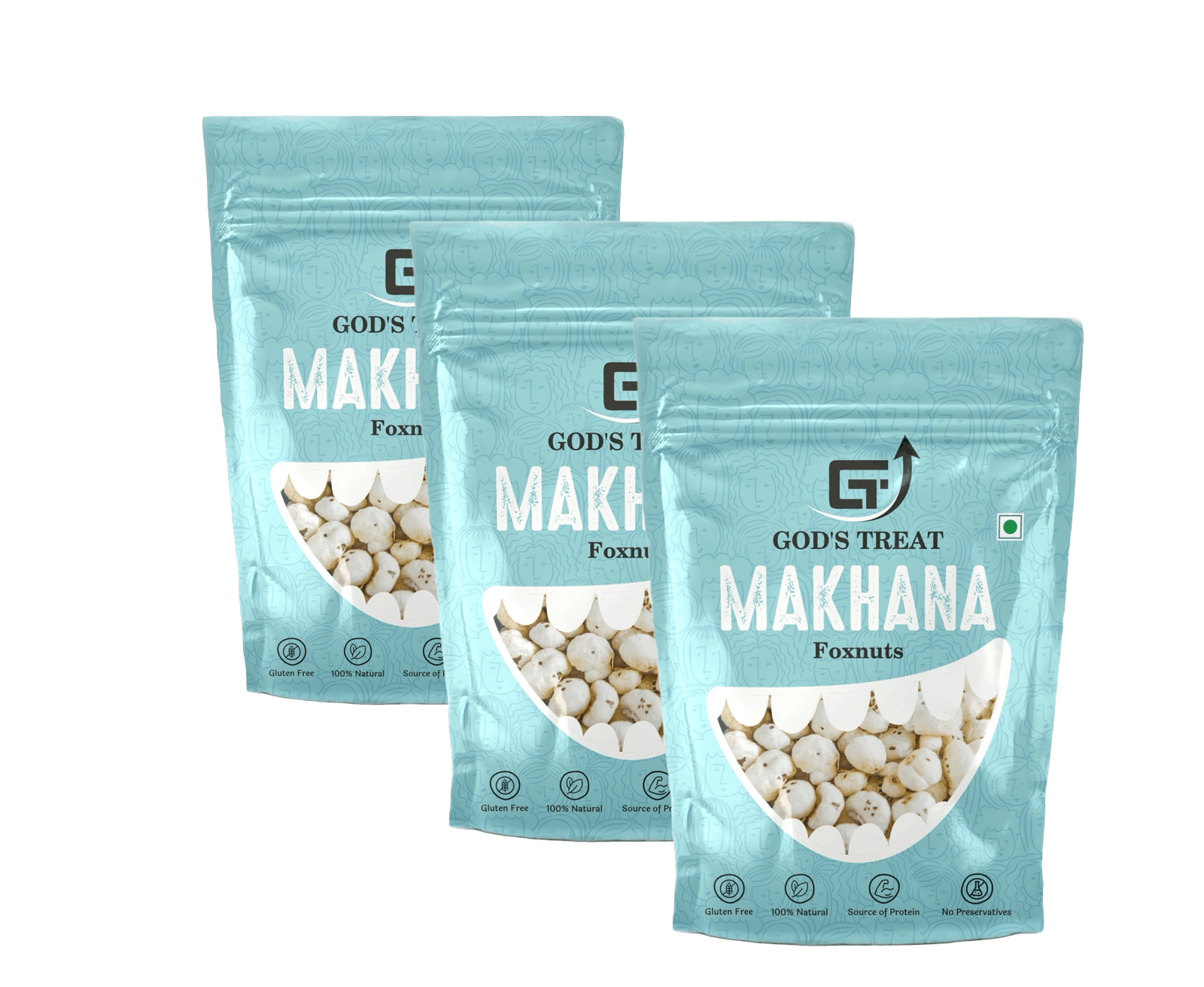 God's Treat Regular Raw Phool Makhana 75g (Pack of 3) | Premium Fox Nuts | Lightweight & Crunchy | Ideal for Roasting | Healthy Snacking, Fasting & Prasadam | Natural Lotus Seeds